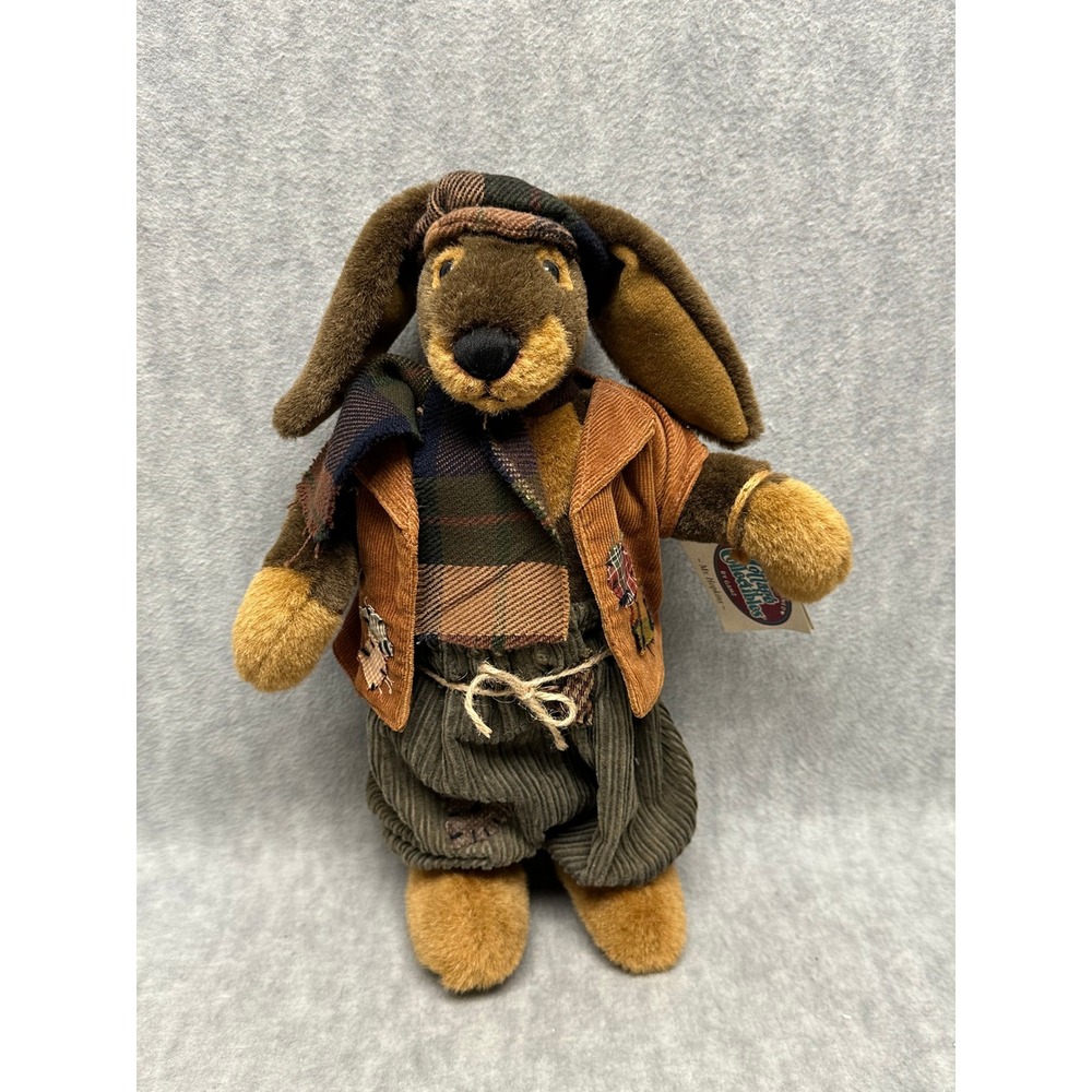 VTG Ganz Cottage Collectibles Mr. Hopkins Bunny Plush 13" Brown Plaid Corduroy